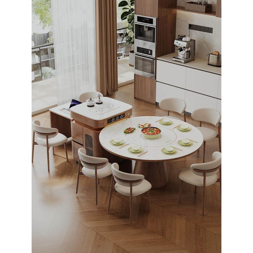 岛桌餐桌集成家用可伸缩圆桌带电磁炉现代简约厨房实木指南高端,住宅家具,岛台餐桌,淘宝优惠券,粉丝福利购,淘宝优惠卷