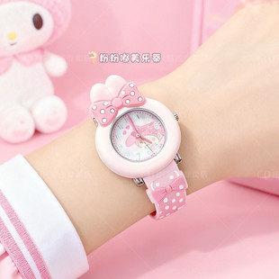 儿童美乐蒂手表女孩初中小学生考试卡通指针石英可爱生日新年礼物
