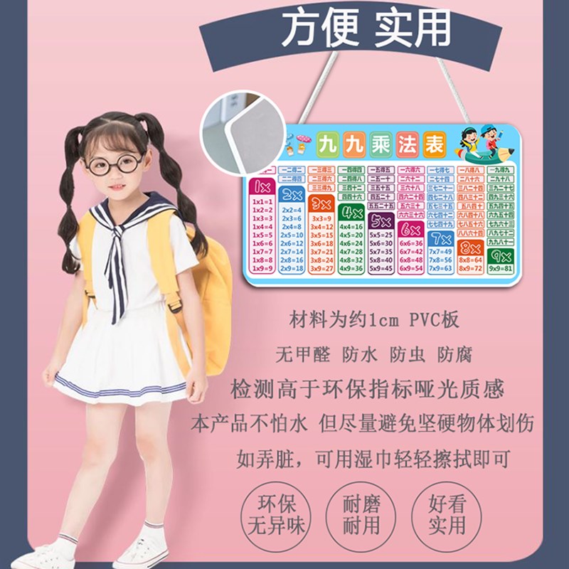 二年级九九乘法口诀表挂牌创意数学99口算公式挂图小学生背诵神器