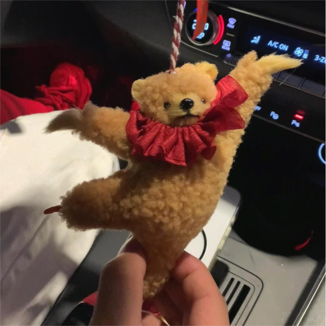 芭蕾熊车挂车载波士顿可爱装饰挂件跳舞卡通小熊汽车挂饰毛绒摆件