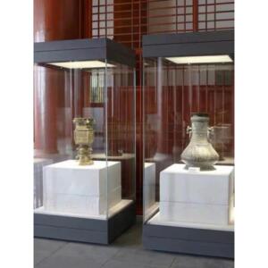 烤漆古玩瓷器展架古董展销会博物馆文物展示柜玻璃柜金属货架定制
