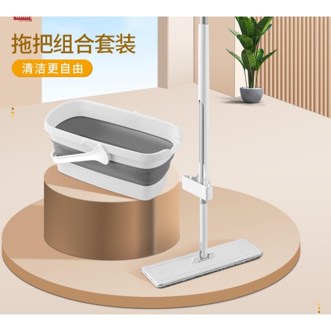 免手洗自挤水拖把平托拖把桶加拖把套装组合