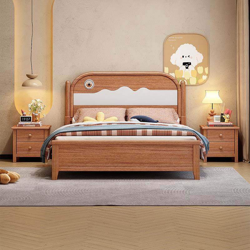 儿童床实木1米5原木男女孩公主卧室1.2单人青少年小户型储物1米35,住宅家具,实木床,淘宝优惠券,粉丝福利购,淘宝优惠卷
