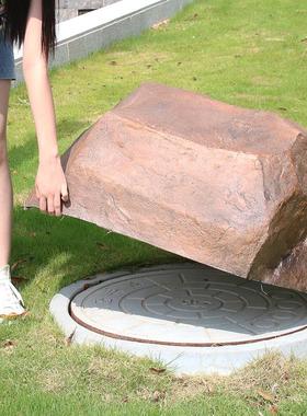 模拟空心石景观石园林景观庭院摆件室外庭院园林软装玻璃纤维刻字