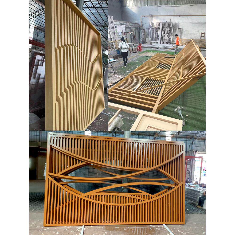 木纹铝合金花格栅彷古山水画铝屏风隔断厂家定制造型中式铝窗花