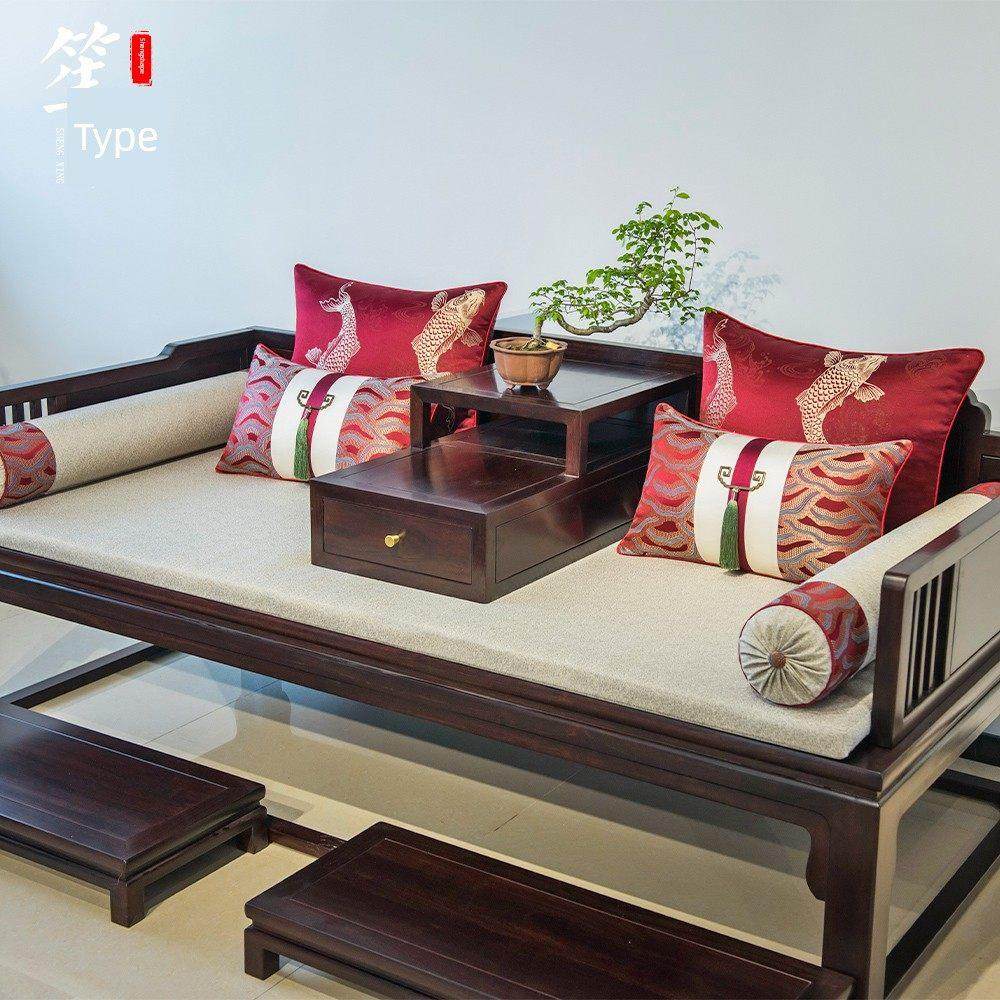 全新中式罗汉床垫婚礼经典红木沙发坐垫定制高端乳胶坐垫实木家具