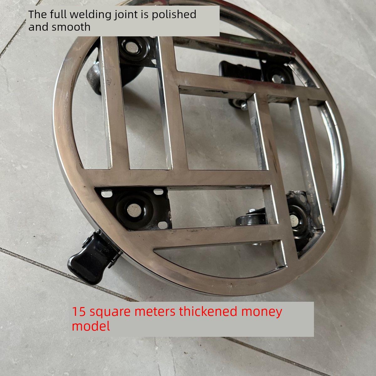 不锈钢圆形移动大花盆洗脚带轮木桶底座万向轮花架盆景架子乌龟车