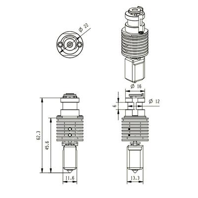 TZ-V6-2.0挤出头喷头热端挤出配件Ender3/Voron3D打印机升级套件