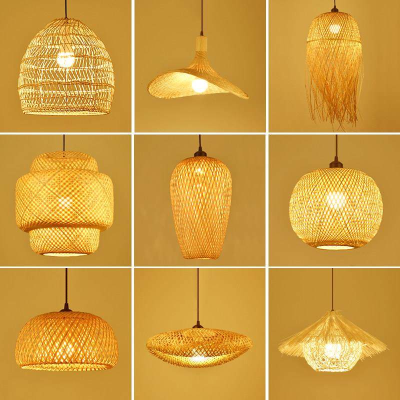 中古风竹编吊灯覆古藤艺草帽灯具竹艺茶室饭店饭厅火锅店灯笼罩,家装灯饰光源,餐厅吊灯,淘宝优惠券,粉丝福利购,淘宝优惠卷