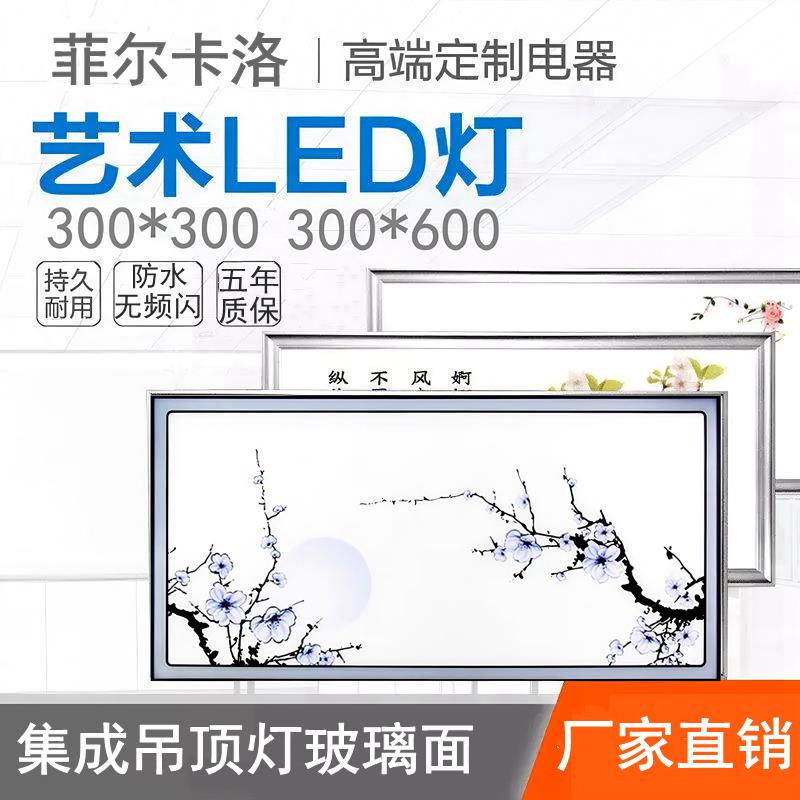 300x600平板灯集成吊顶led灯30x60 厨房卫生间吸顶灯铝扣板嵌入式