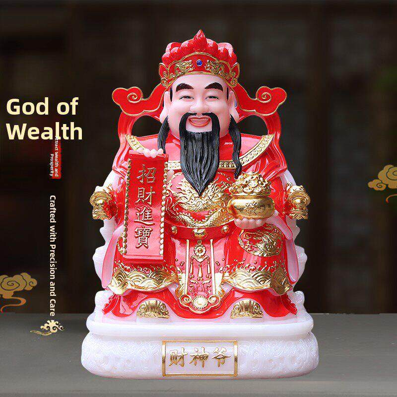 财神爷财神招财供奉神像家用公司店铺办公室开业摆件玉佛像文财神