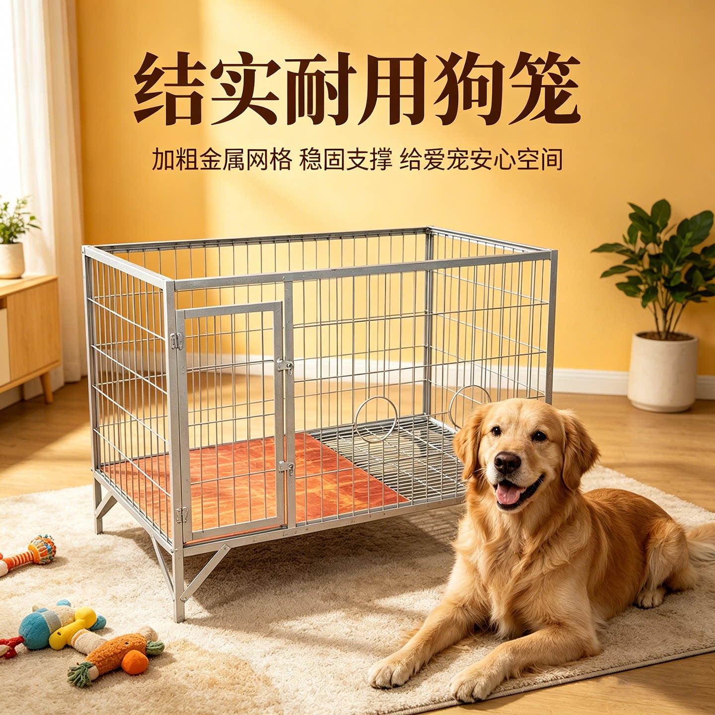 钢筋实心镀锌大型笼子加粗加固可拆卸焊接狗笼狗场专用狗笼子室外