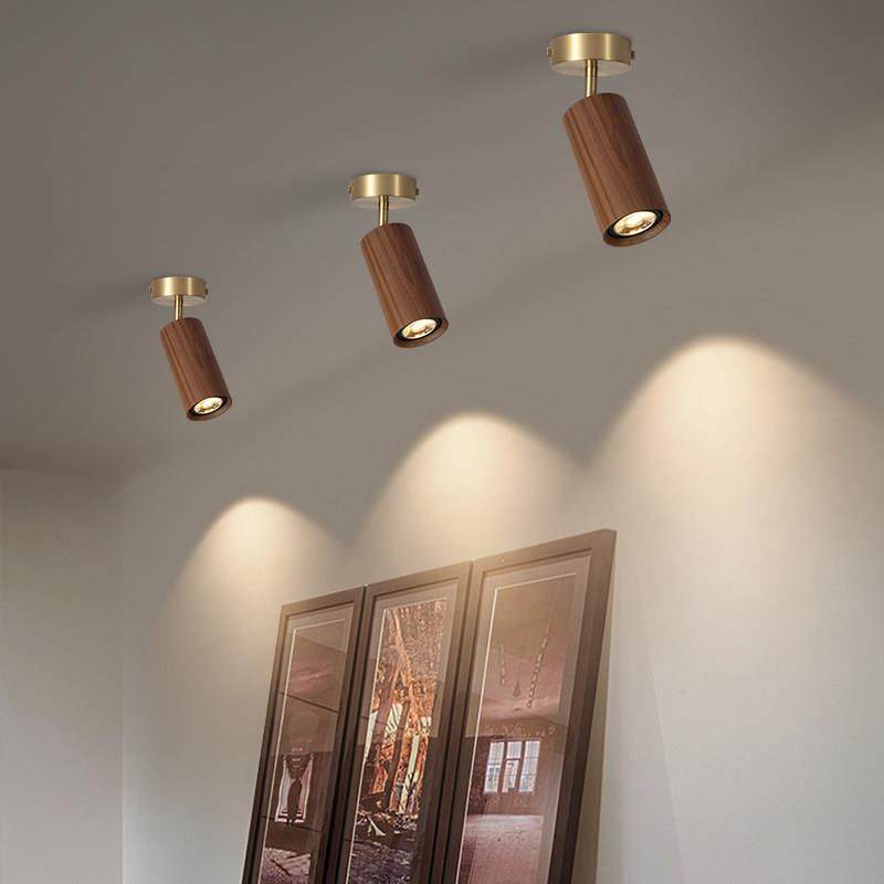 明装射灯胡桃木黄铜中式复古走廊过道客厅照画背景墙嵌入式LED灯,家装灯饰光源,明装射灯,淘宝优惠券,粉丝福利购,淘宝优惠卷
