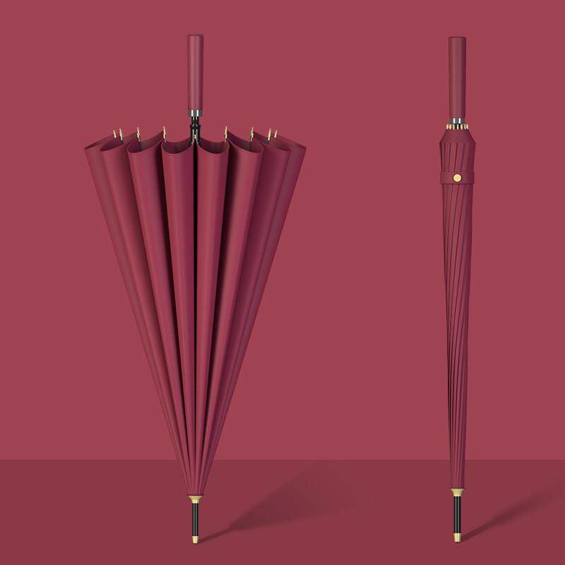 ins Forest系列新款彩色伞长柄男士超大双直杆学生覆古女黑色弯柄