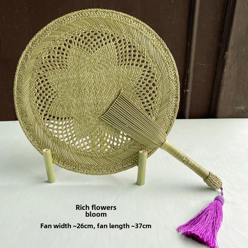 手工香蒲扇夏季中式风老式香蒲扇降温驱蚊圆形大香蕉扇表演工艺扇