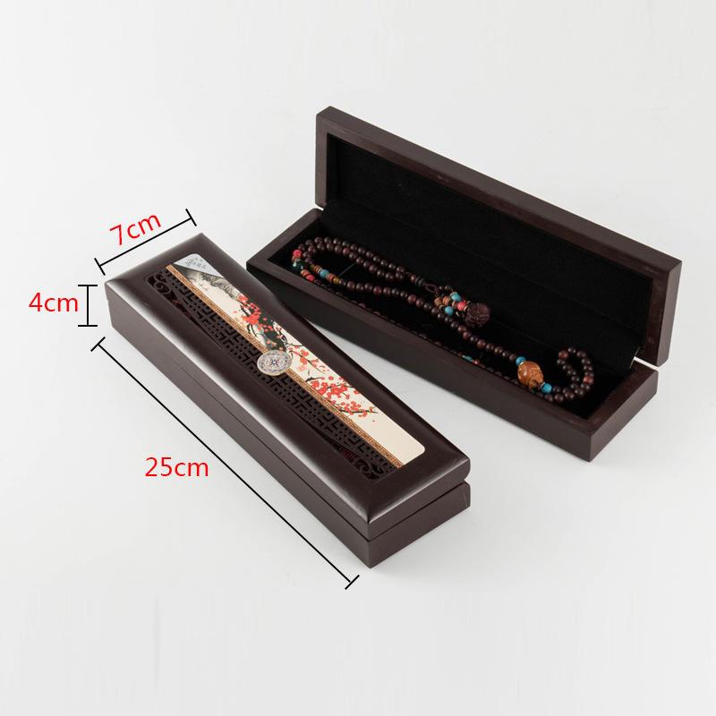 珠宝佛珠木质首饰盒手串手镯吊坠戒指项链礼品复古包装盒厂家爆款