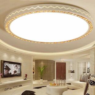 客厅圆形大灯大气餐厅灯轻奢高级感卧室水晶灯简约现代led吸顶灯