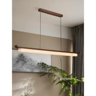 2025新款 宋氏美学黑胡桃木茶台吊灯 中国风中式长条茶室吧台灯具