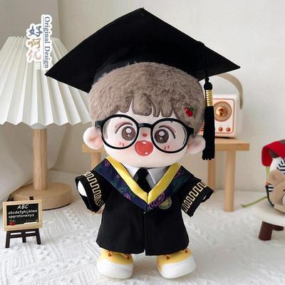 原创娃衣10/15/20/40cm棉花娃娃衣服大学生毕业季六科学士服套装