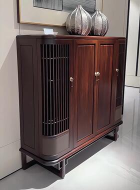 新中式乌木实木入口柜现代简约中式客厅储物柜靠墙储物柜