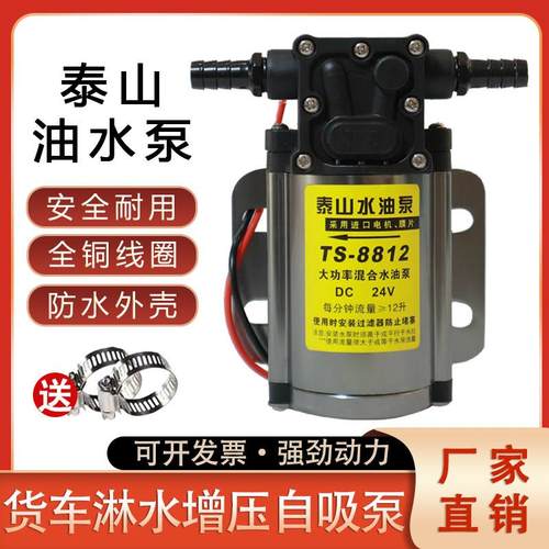 货车淋水器水泵自吸泵12v24v轮胎淋水泵水箱抽水泵增压泵刹车水