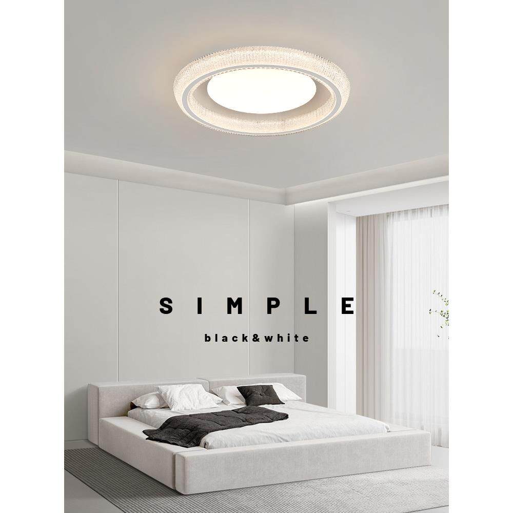 意式极简卧室吸顶灯全光谱护眼房间主卧室星光简约高级感水晶灯具