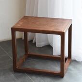 新中式 凳家用原木书桌登实木榆木茶桌凳子 小方凳现代简约入户换鞋