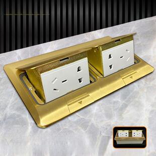 全铜阻尼弹出式地板插座双10A五孔英国13A电源隐藏防水地板插座