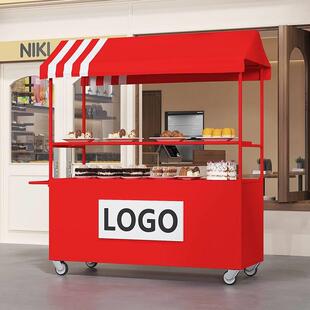 铁艺花车户外集市地摊摆摊商场手推车促销小吃夜市移动摊位小推车