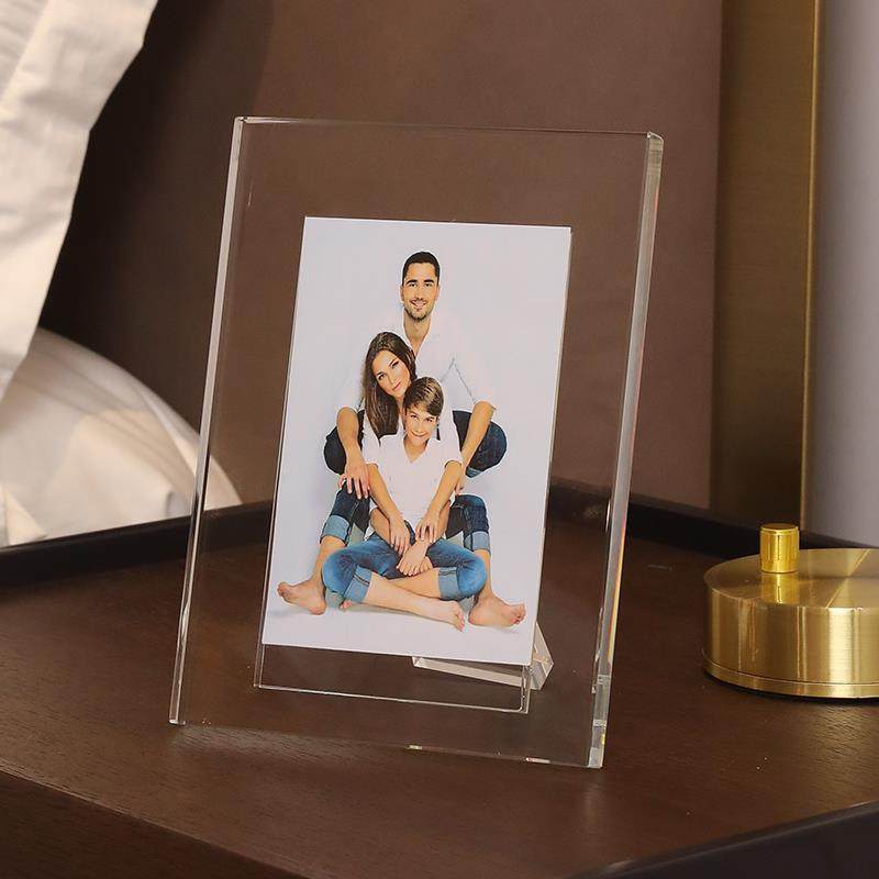 6寸7寸时尚轻奢水晶像框相片架样板房床头柜办公桌相框摆台摆件