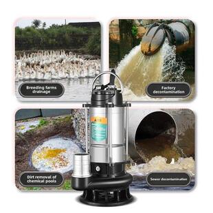 不锈钢潜水泵220v水泵大功率农用污水泵家用高扬程清水泵抽水水泵