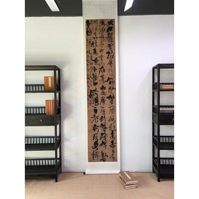 咏金山寺客厅卧室七尺条幅人气古董仿古草书毛笔书法字画王铎