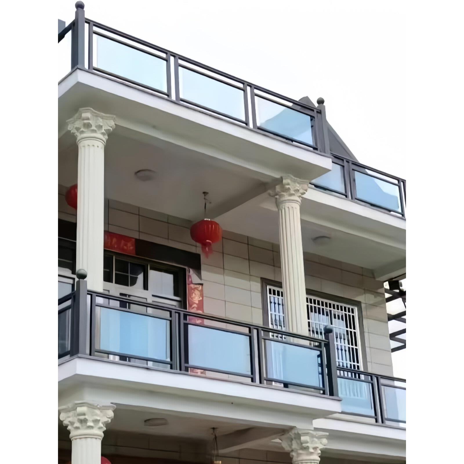 阳台玻璃护栏围栏铝合金高层钢化玻璃栏杆室外阳台护栏定制双层夹