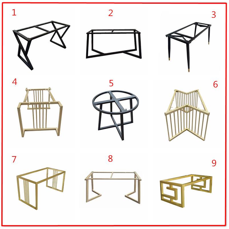 定制铁艺餐桌脚书桌茶几桌腿支架岩板大板桌架办公桌子腿金属架子