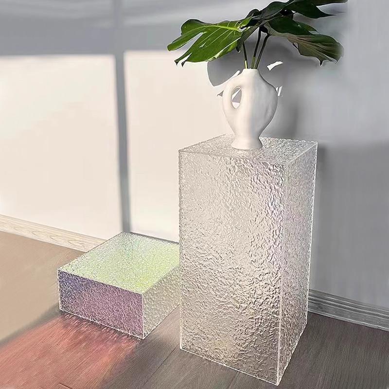 亚克力橱窗展示台石头纹底座摆台置物陈列台装饰品流水台模特地台