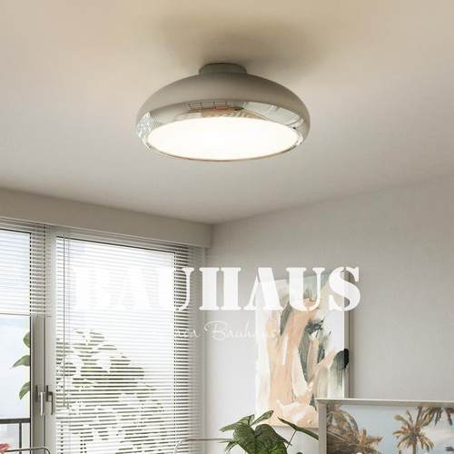 【清仓】包豪斯餐厅吸顶灯中古铬色卧室创意面包全光谱灯具casagd