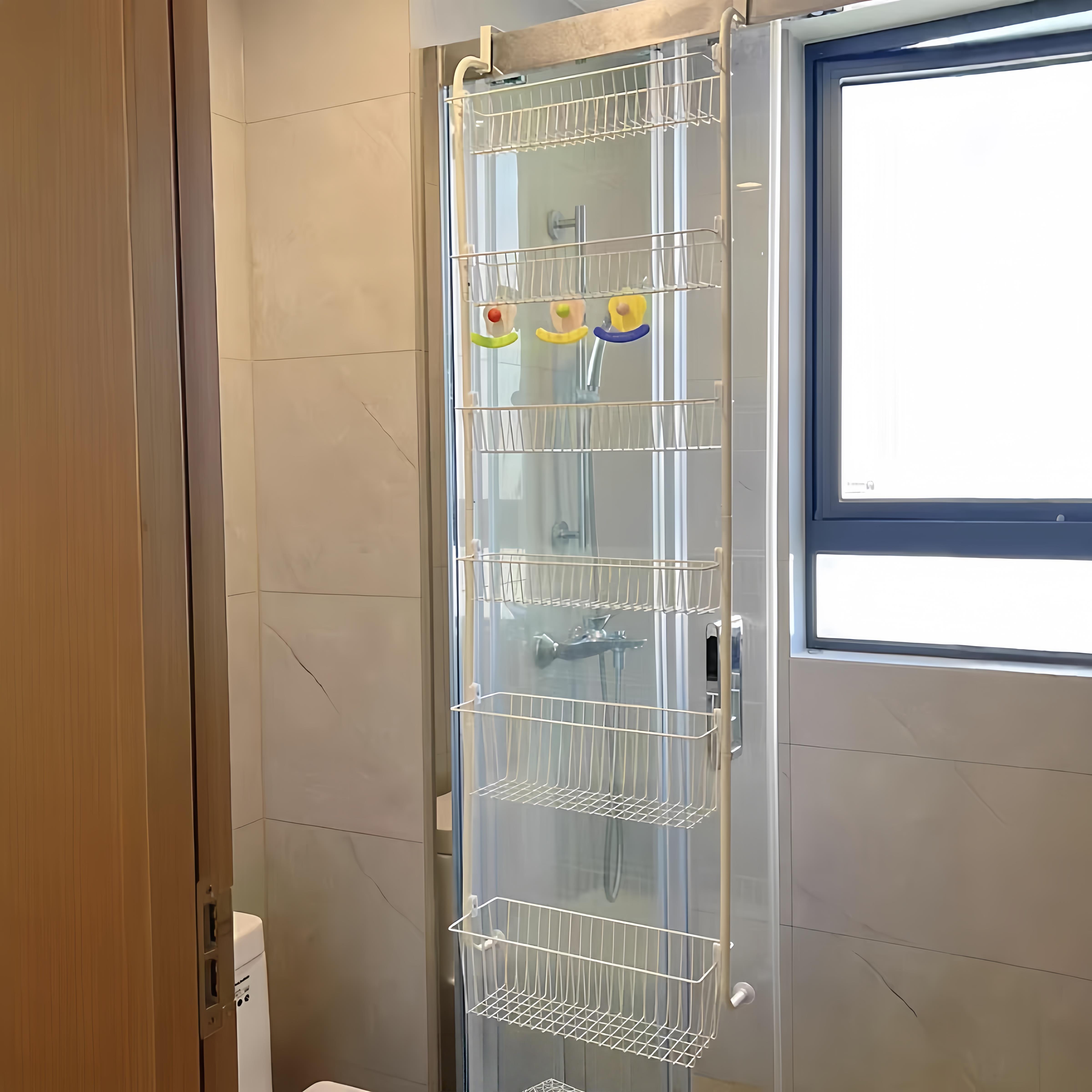 门后置物架卫生间超薄多层收纳架浴室一体靠墙储物架多功能整理架