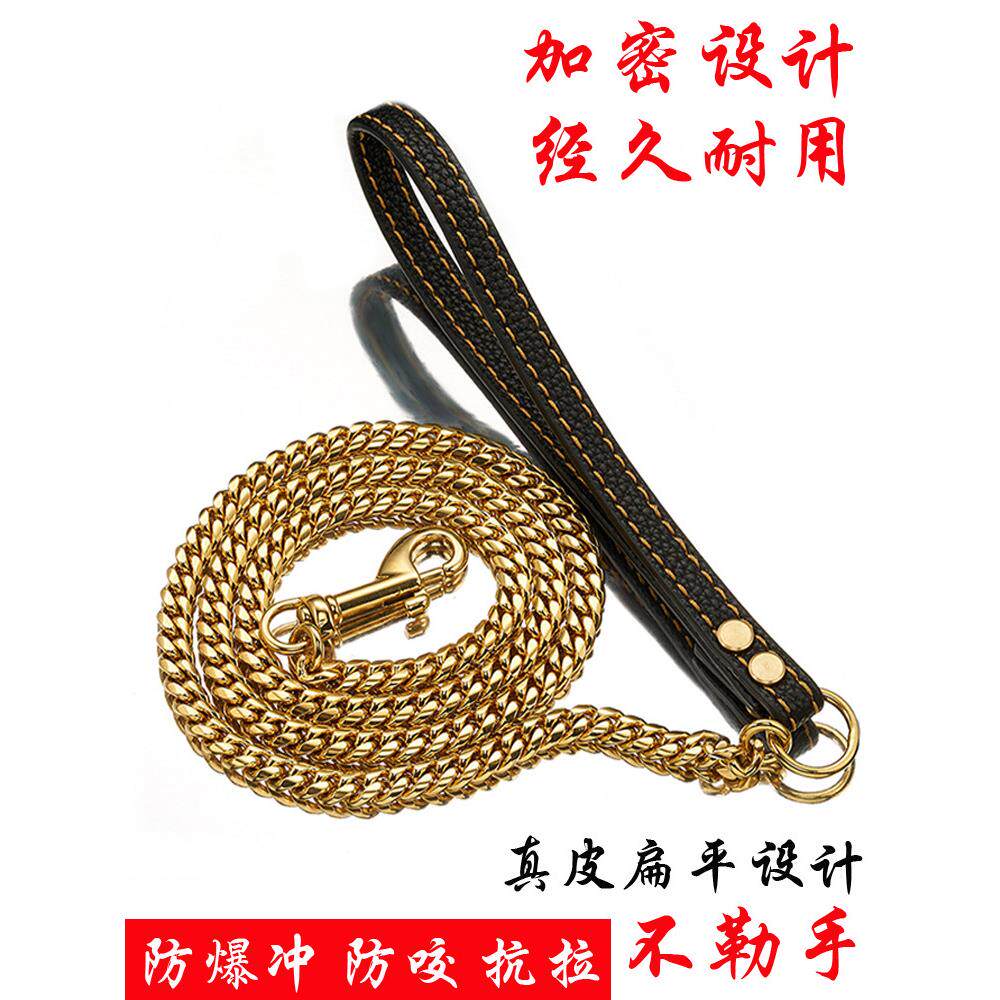 皮带狗项圈不锈钢金项炼狗项圈狗项圈欺负杜宾犬中型中型大型抗咬