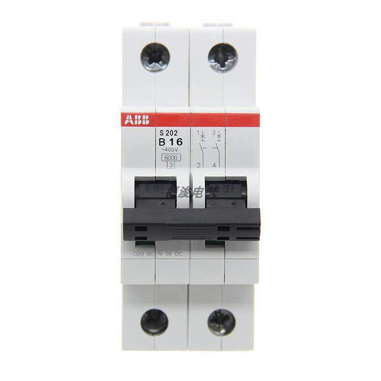 ABB 微型断路器 S202-B16空气开关 2P 16A B型 空开 小型断路器