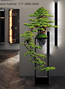 落地会所大型开业礼物摆件中式彷真实木迎客松招财绿植物客厅假树