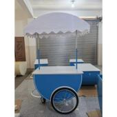 超市促销 摊位货架创意设计移动推车美食推车锻铁面包餐车饮料推车