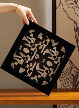 港式风格装饰创意桌面木质方形收纳托盘摆件北欧风格装饰盒高级感