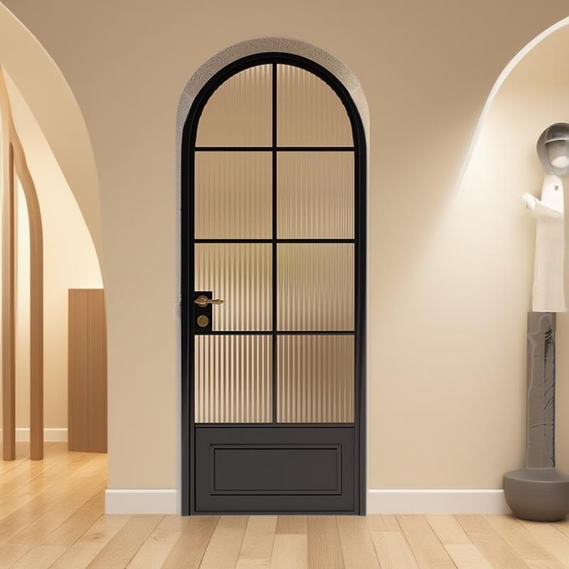 法式复古铁艺玻璃卫生间厕所门书房门拱形包厢店铺门定制铝合金门