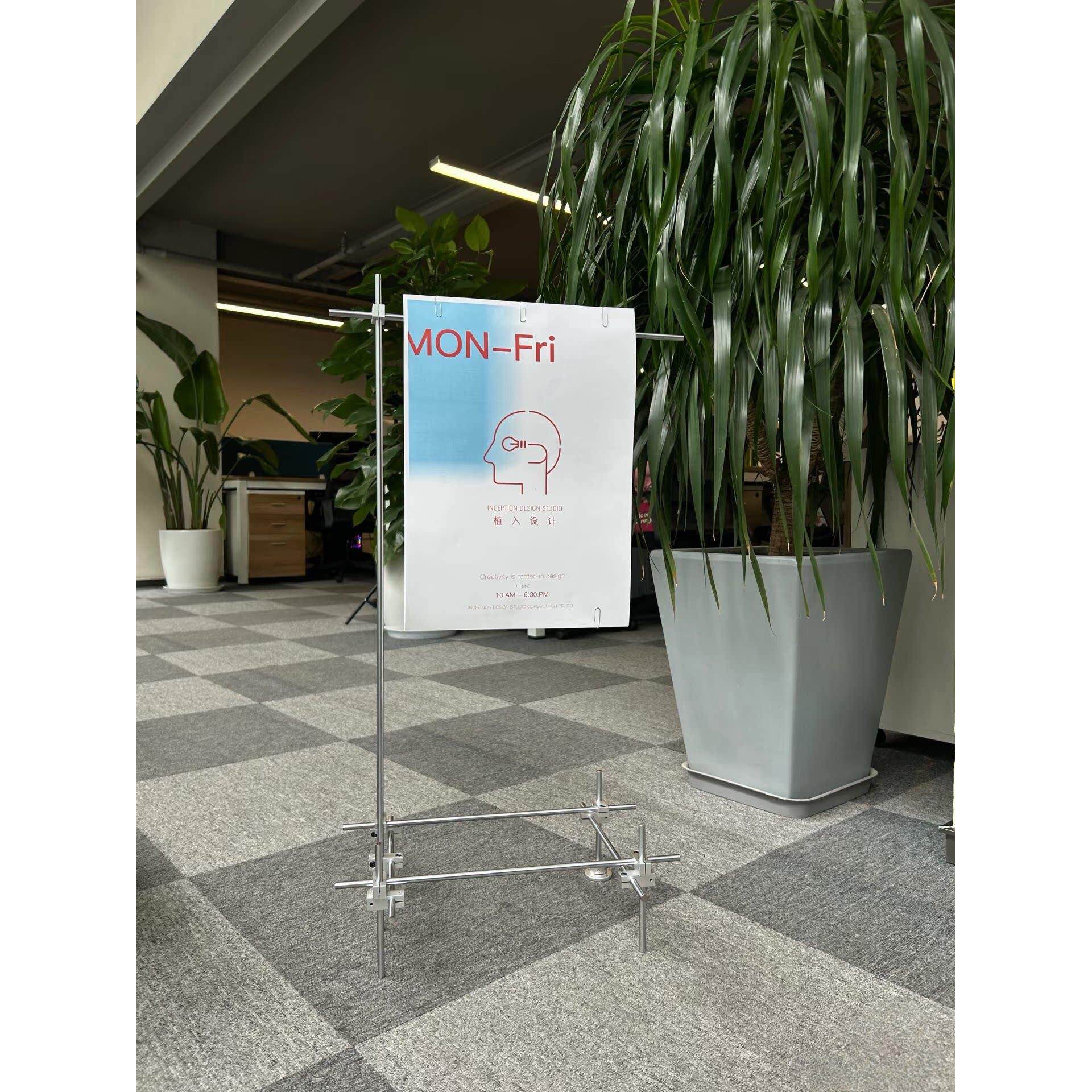 光轴diy展示架简约风立式落地展示架光轴广告牌宣传指示牌