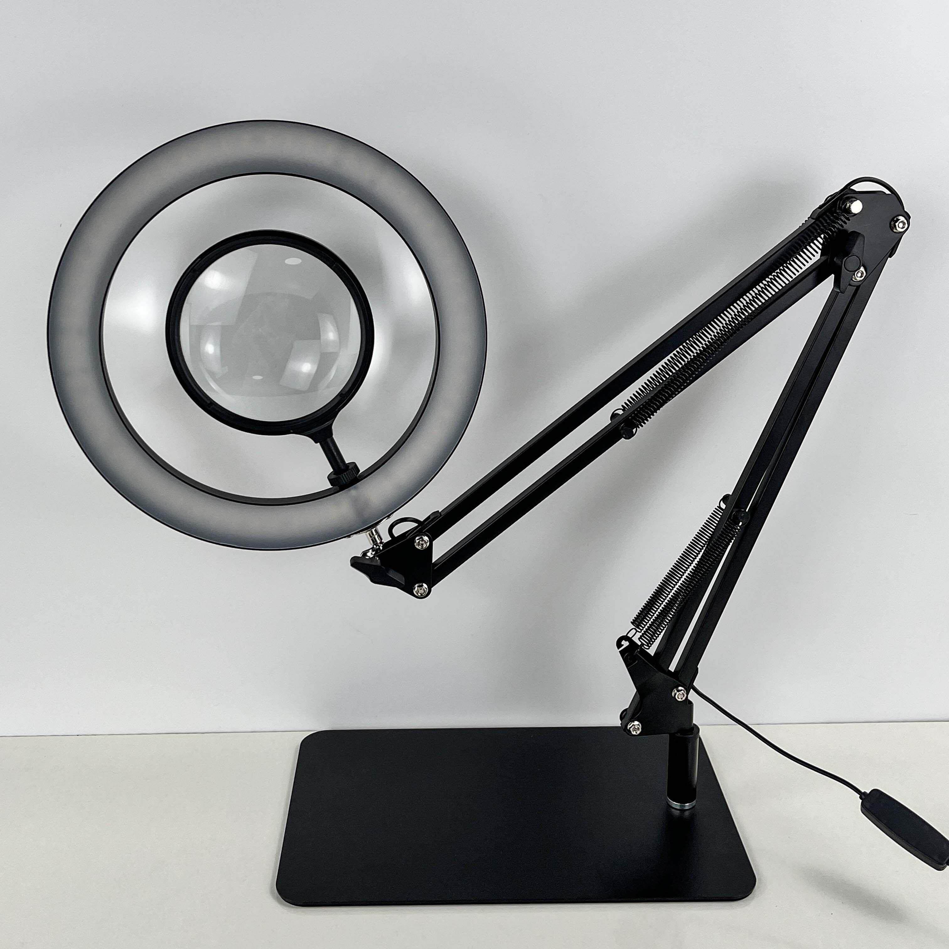 10寸台式放大镜工作台30倍带灯手工模型雕刻电子维修焊接放大镜灯