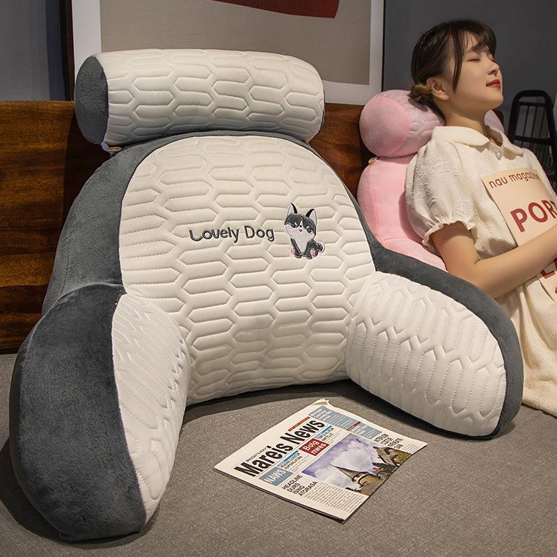 日本乳胶床头靠垫护腰靠枕靠背沙发抱枕床上玩看书可拆洗枕头