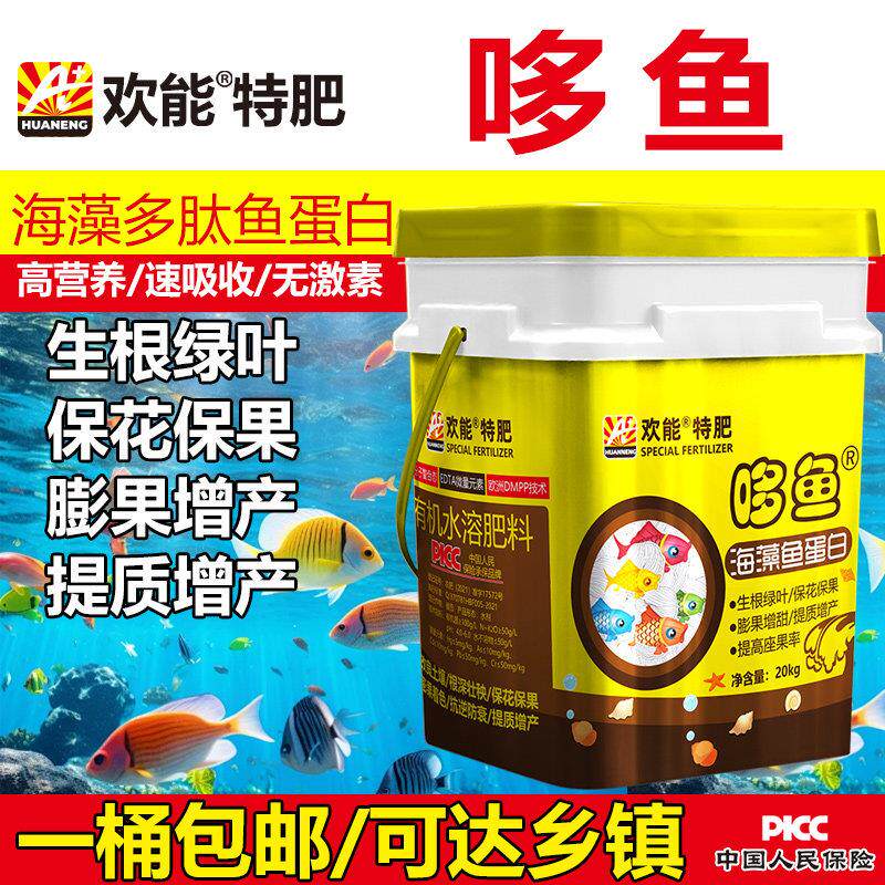 哆鱼海藻鱼蛋白水溶肥生根壮苗桶装冲施肥正品水溶肥料果树蔬菜