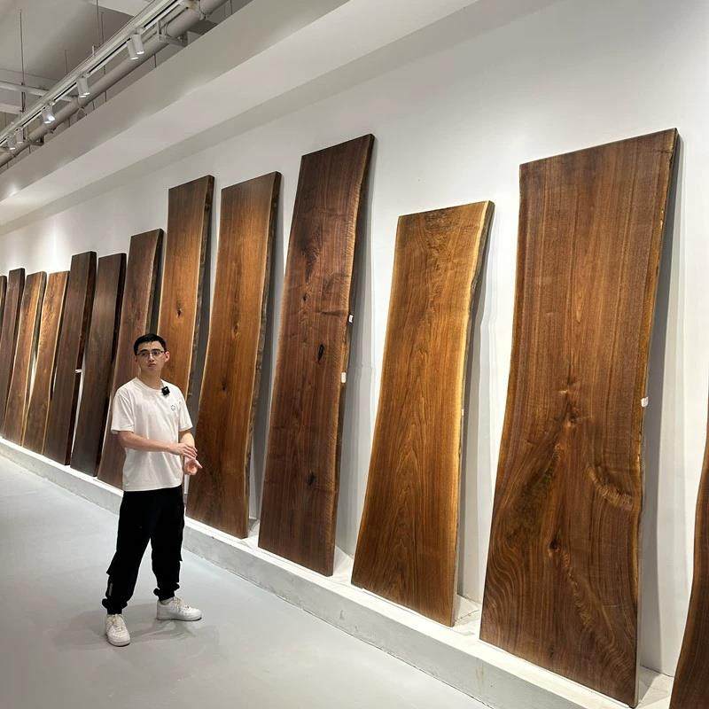 北美黑胡桃木大板南美实木不规则原木茶桌办公桌现代简约雨木餐台,商业/办公家具,大班台/主管桌,淘宝优惠券,粉丝福利购,淘宝优惠卷