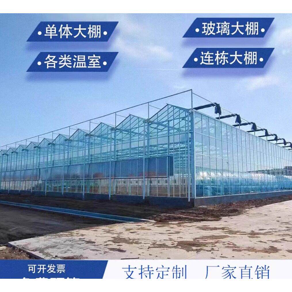 玻璃温室大棚骨架连身连栋蔬菜种植养殖大棚全套温室大棚骨架