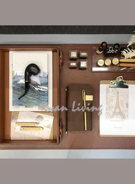 现代样板房间书房书桌文具印章笔记本组合套装装饰摆件饰品工艺品